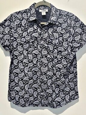 Back In The Saddle Paisley Womens Shirt in Blue Small
